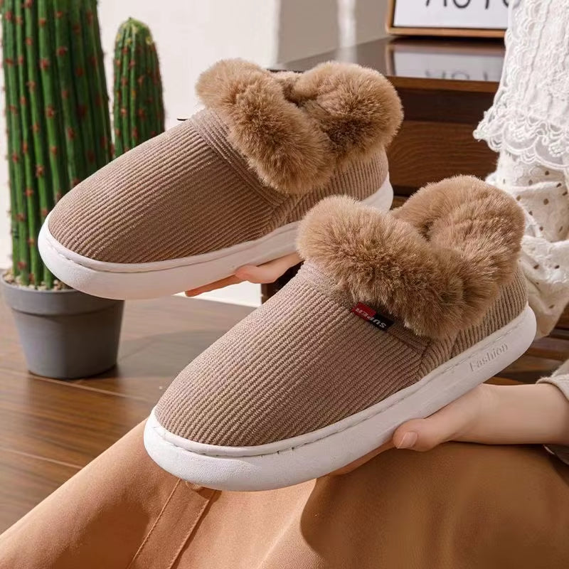 Winter Women Shoes Casual House Shoes for Men 2025 Outdoor Warm Cotton Shoes for Women Indoor Plush Padded Slippers Female